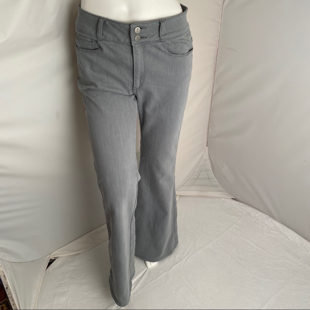 Anthropologie Pilcro and the Letterpress light blue gray flare jeans